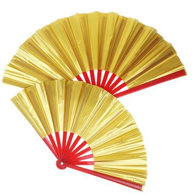 Ventaglio Laser Dorato a Doppia Faccia da 8/10 Pollici Ventaglio Cinese Tai Chi Ventagli Pieghevoli Olografici Ventaglio Kung Fu Decorazione per Concerti Bar Feste