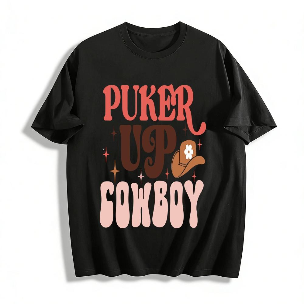 Pucker Up Cowboy Retro Western Graphic Casual Tee Pure cotton T-shirt XXS