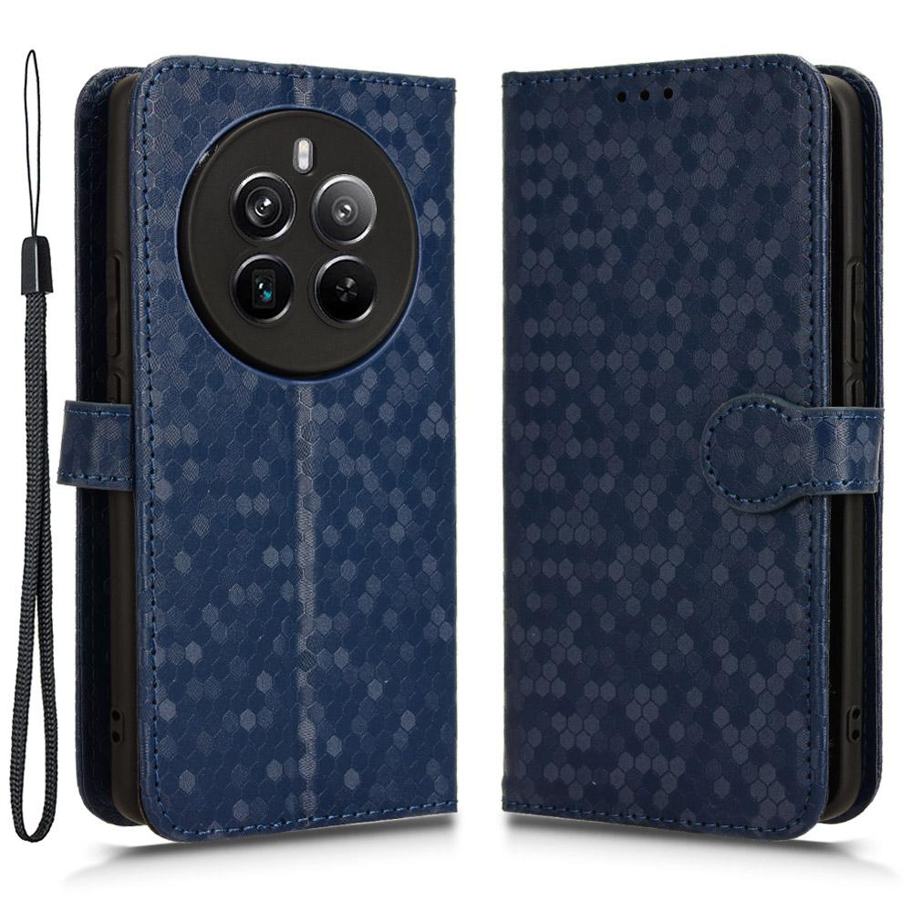 For Realme 12 4G/12+ 5G Case Dots Imprinted PU Leather Mobile Phone Cover with Viewing Stand