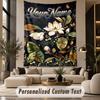 Floral Garden (437) Theme Wall Tapestry Customized With Name Text Personalized Hanging Tapestry For Bedroom Living Room Decor