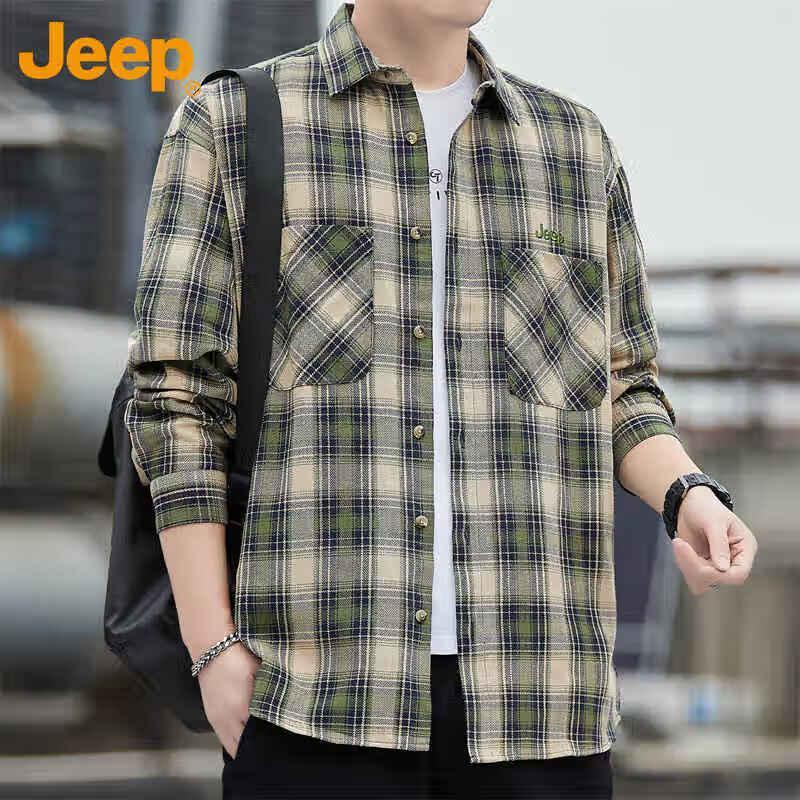 JEEP Men s Plaid Long Sleeve Casual Work Shirt XL