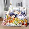 Cartoon Anime Inuyasha Throws Blanket for Sofa Bedding Couch Hiking Picnic Super Soft Cute kawaii Flannel Blanket birthday gift