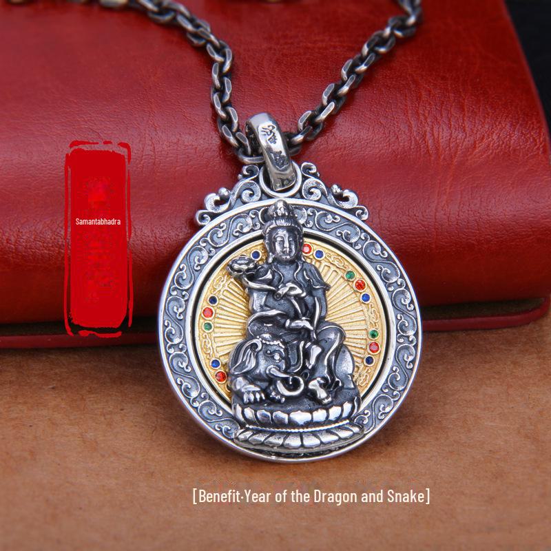 Thai Amulet Chinese Zodiac Buddhist Necklace Pendant Retro Vintage Protect Charm Talisman Powerful Money Wealth Success Health Lucky Unisex Men Women