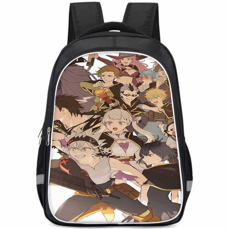 Černý čtyřlístek Velkokapacitní lehký školní batoh pro děti chlapce a dívky Oxfordová látka