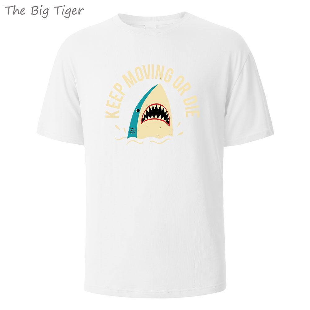 Keep Moving Or Die Printed Unisex Basic Cotton Tee Relaxed Fit Crew Neck Soft Breathable Casual Everyday Shirt Mens Tshirt S