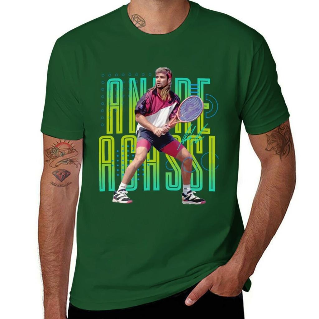 Andre Agassi 90's T-Shirt customs design your own anime clothes summer top T-shirt men