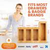 mHomeAid Bag Storage Organizer Bamboo Food Plastic Baggie Holder Dispenser Container for Kitchen Drawer Fits Ziplock Gallon Qua