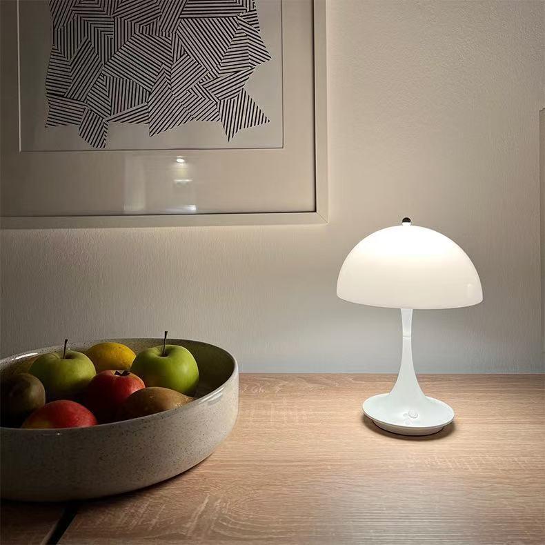 Slim Waist Mushroom Table Lamp: Dimmable, Eye-Protective Night Light for Bedroom and Living Room, European Style.