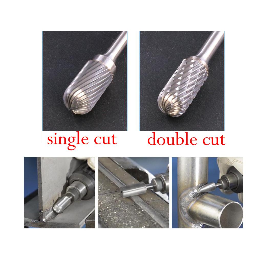 Double Cut Burrs Carbide Rotary Burrs 1 8 Inch Shank 100mm Long Burrs Deburring Tools High Abrasion Resistance