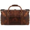 Reise-Duffelbags aus Leder für Herren und Damen Vollnarbenleder Reise-Übernachtungs-Wochenend-Ledertaschen Sport-Fitnessstudio-Duffel für Herren (Dunkle Bräunung)