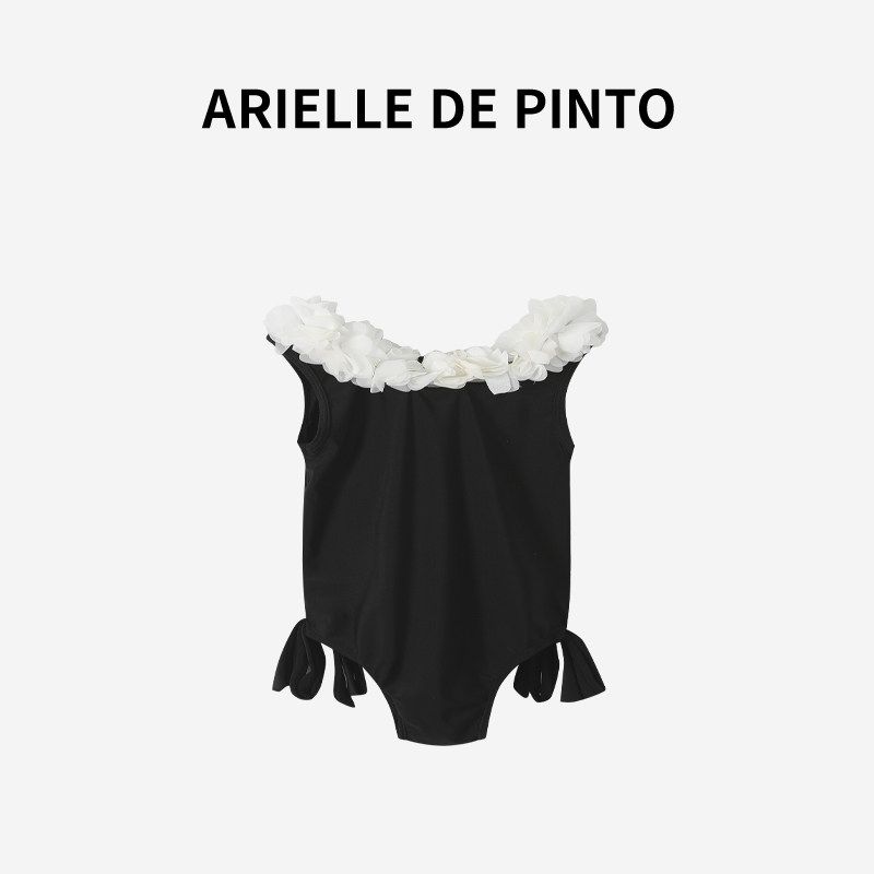 Французский детский купальник Arielle De Pinto Летний Милый Стиль Принцессы Цветочный Воротник Слитный Купальник Swimsuit 85