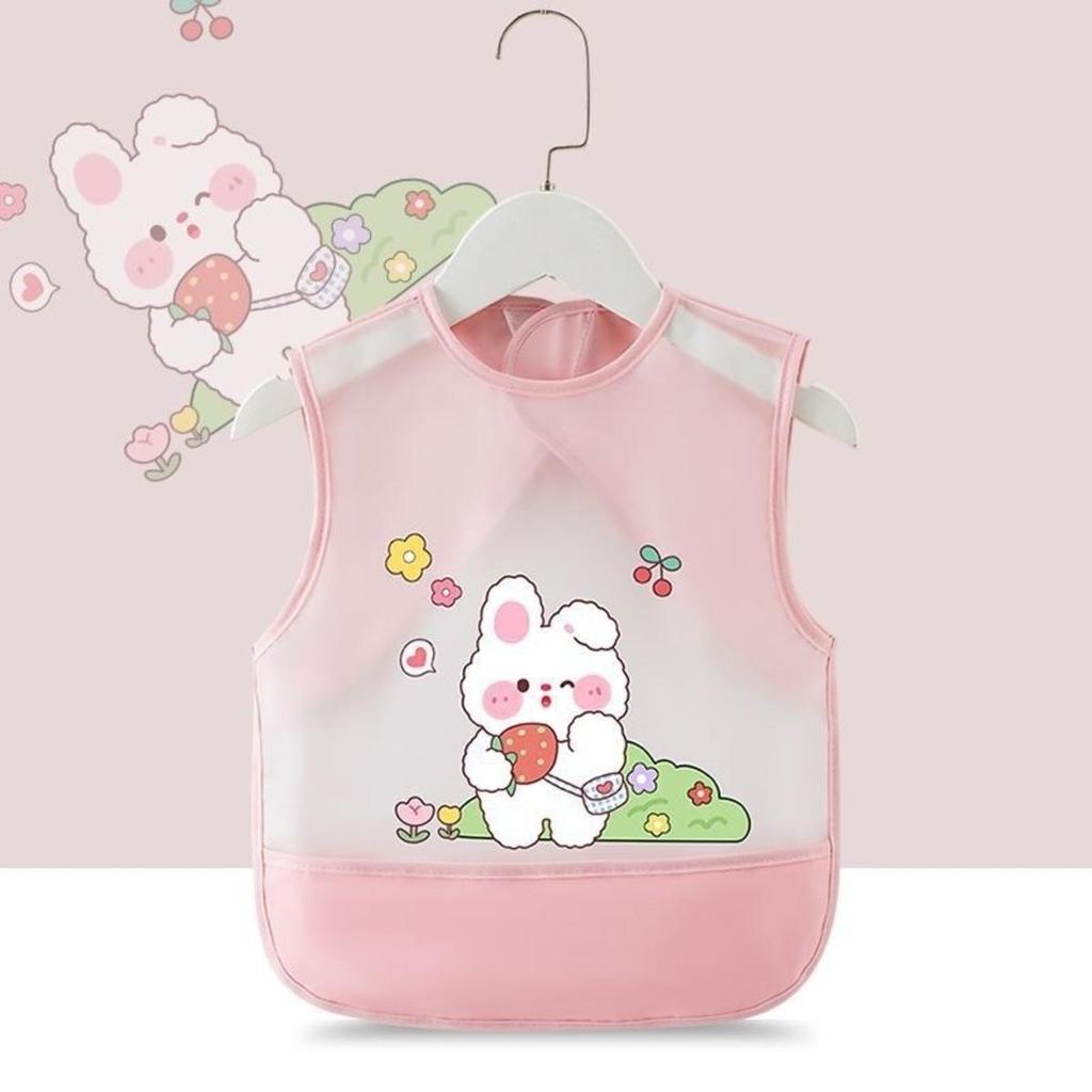 Kids Apron Waterproof Baby Sleeveless Bibs Cute Cartoon Print Children Saliva Towel Boys Girls Feeding Burp Cloths