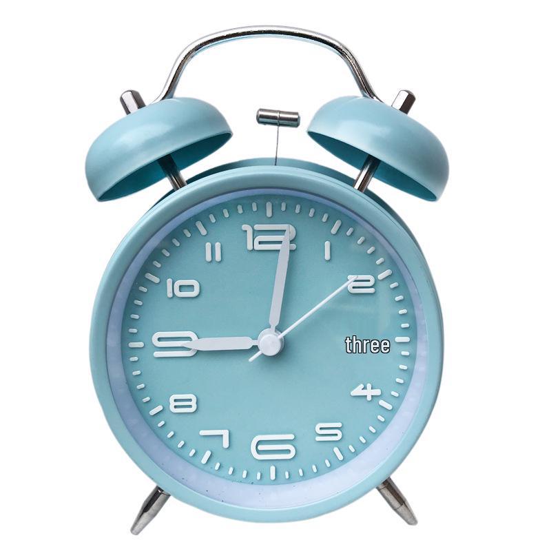 4-Inch Metal Silent Alarm Clock with Night Light - Ideal for Students and Children, Desktop Charging Silent Alarm Clock