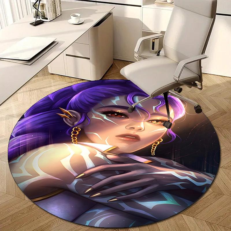 1pc KPop Demon Hunters RUMI5 Design Printed Area Round Carpet for Bedroom Living Room Home Decor Rugs Mat Non Slip Mat Rug for Bedside