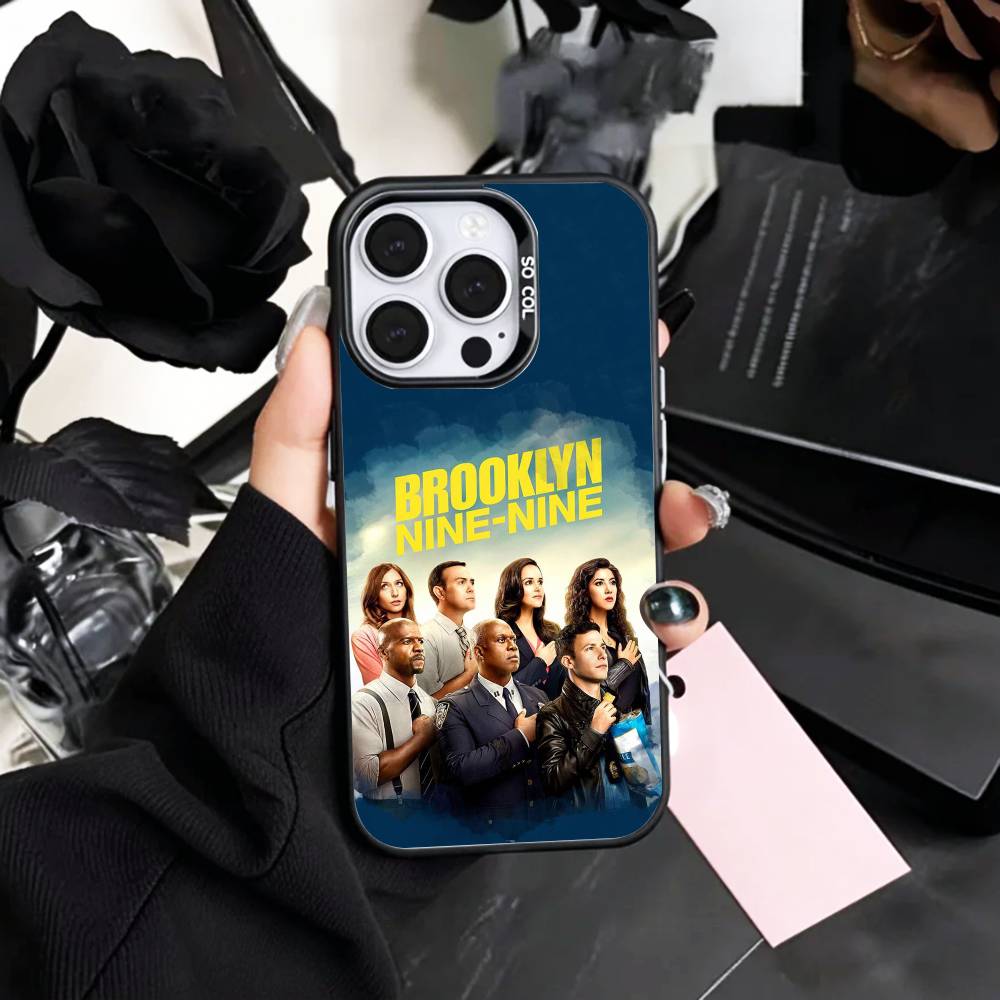TV B-Brooklyn N-Nine 99 Coque de téléphone pour iPhone17,16,15,14,13,12,11 Plus,Pro Max Argenté Coloré Couverture Intérieure Plaqué
