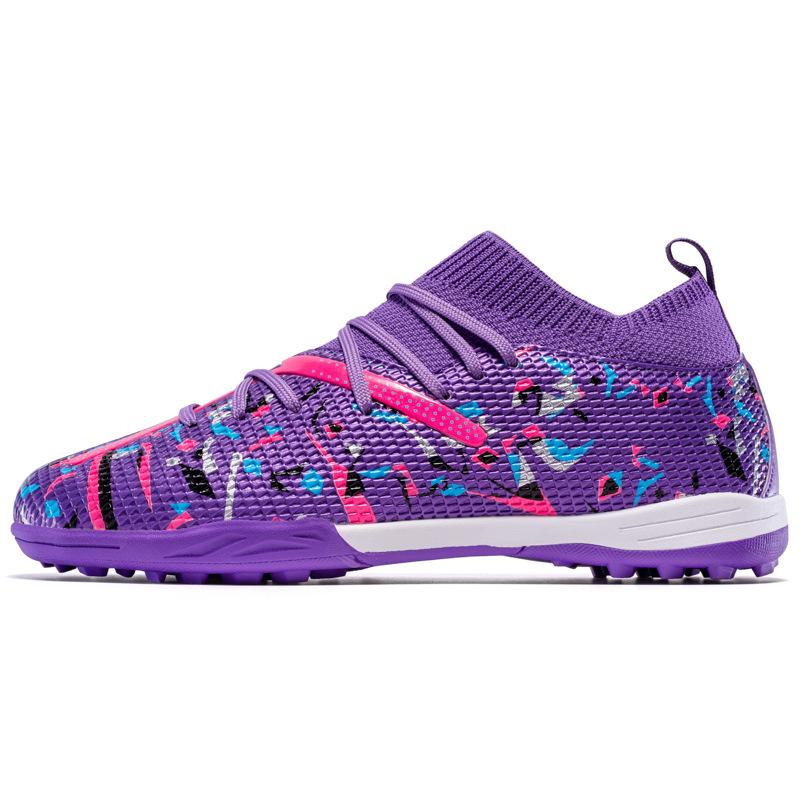 Seamless New Knitted Ag Spikes Youth Grass Actual Combat Tf Non-Slip And Wear-Resistant Football Shoes