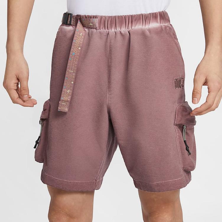 Nike Sportswear Solid Outdoor Elastic Waist Mid-Rise Casual Shorts Men shorts Smoke-Gray Purple Red HF0817-208