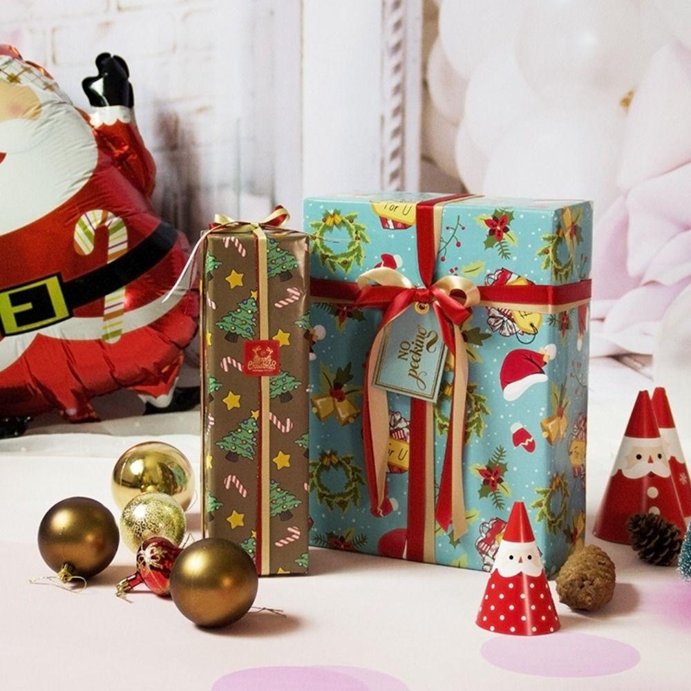 New 10 Sheets Christmas Gift Wrapping Paper Pattern Tissue Art Paper Gift Wrapping Paper Holiday Packaging Paper Festive