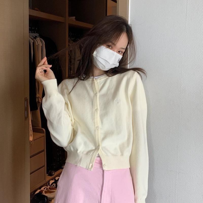 

Укороченный вязаный кардиган-пальто женский малиновый свитер розовый слой весна осень корейский топ мягкий One Size