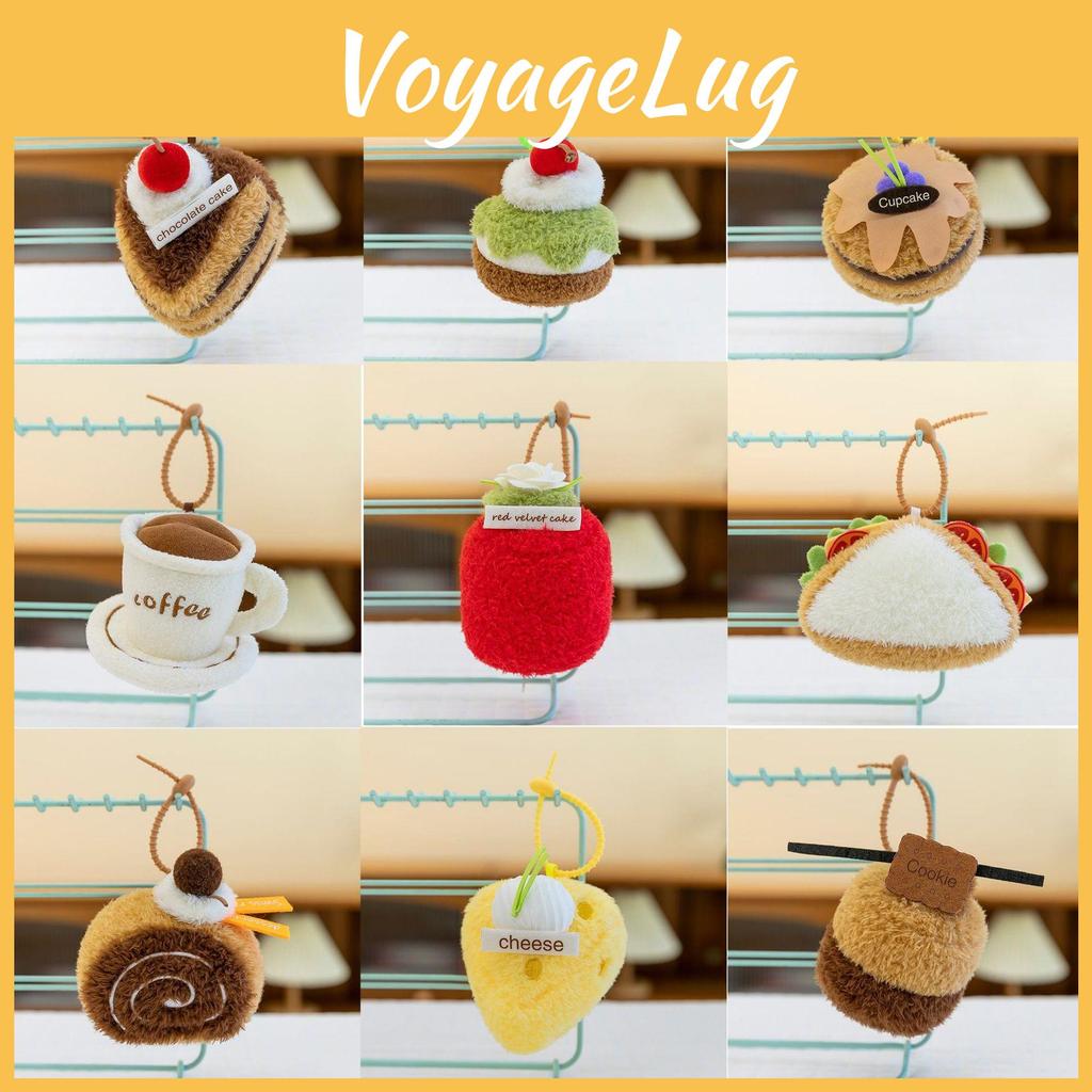 Three Cake Fun Names Coffee Biscuits Plush Toy Pendant For Bag Decoration