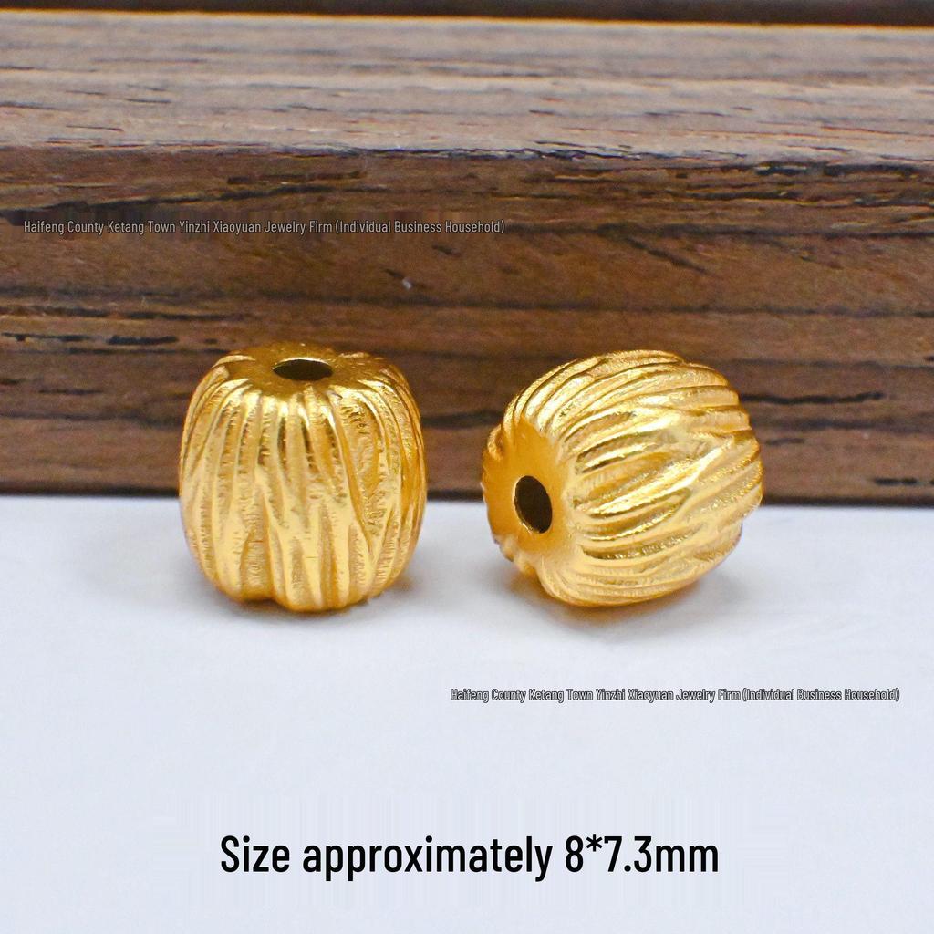 S925 Silver Ancient Gold Four-Leaf Clover Spacer Beads for DIY Jewelry: Bracelet & Necklace Craft Accessories.