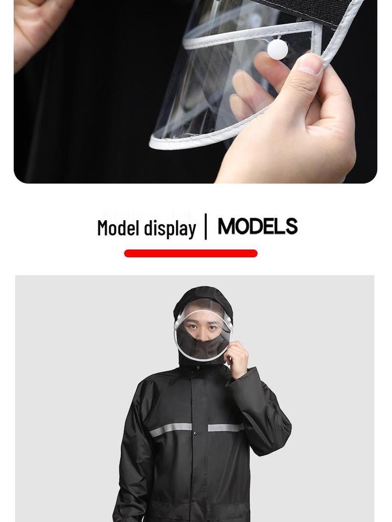 Adult One-Piece Long Raincoat: Fashionable, Thickened, Lengthened Outdoor Windbreaker & Cycling Poncho