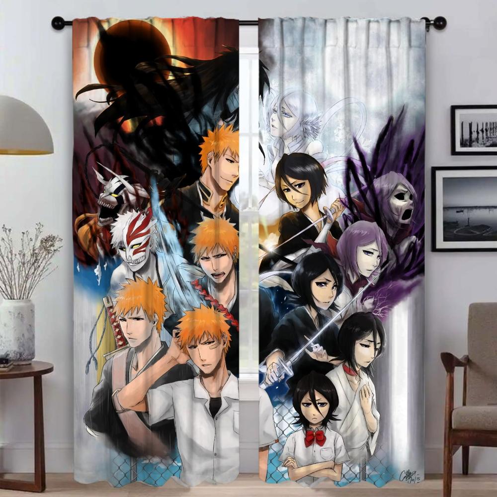 BleachS Blackout Curtain for Room 2 Panel Anti-mosquito Curtains 2 Pieces Shades Tulle for Bedroom Partition Living Kitchen Home