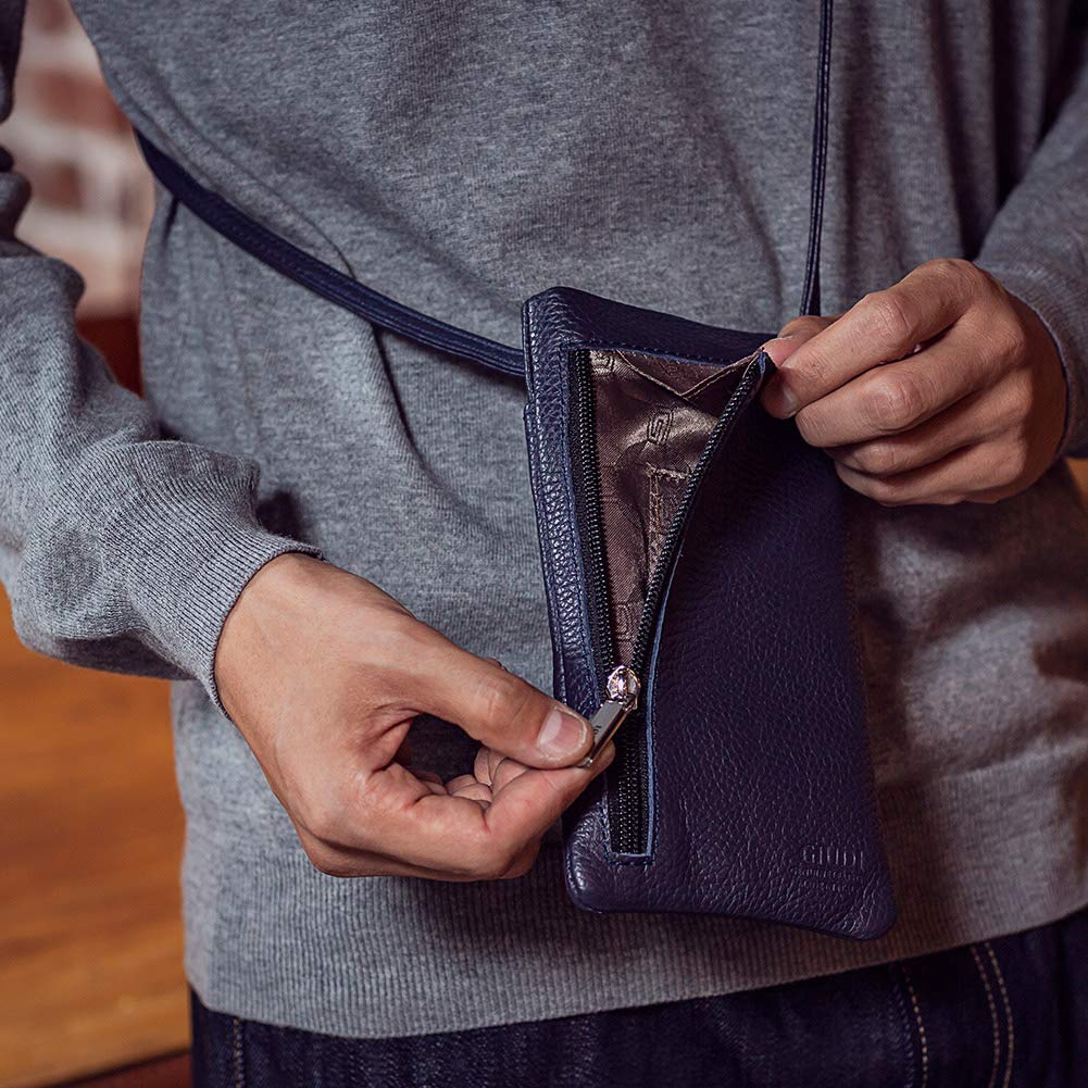 Giudi Smartphone Made In Genuine Mini Shoulder Pouch, Italy, Leather, Bag, Men's, Women's (Olive)