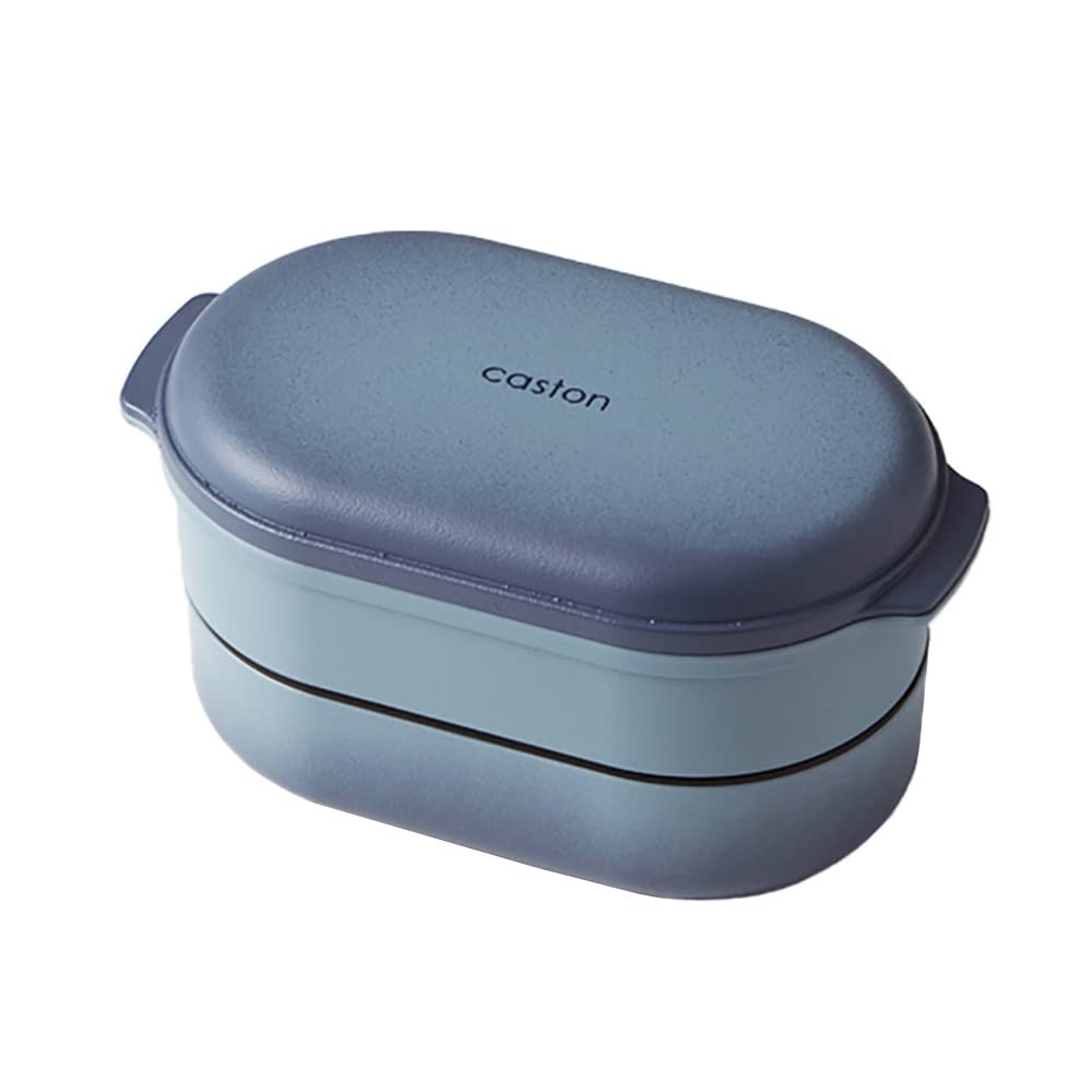 

Takenaka Bento Box Caston Oval Lunch Box 2 Tier Blue Top 220ml Bottom 280ml синий