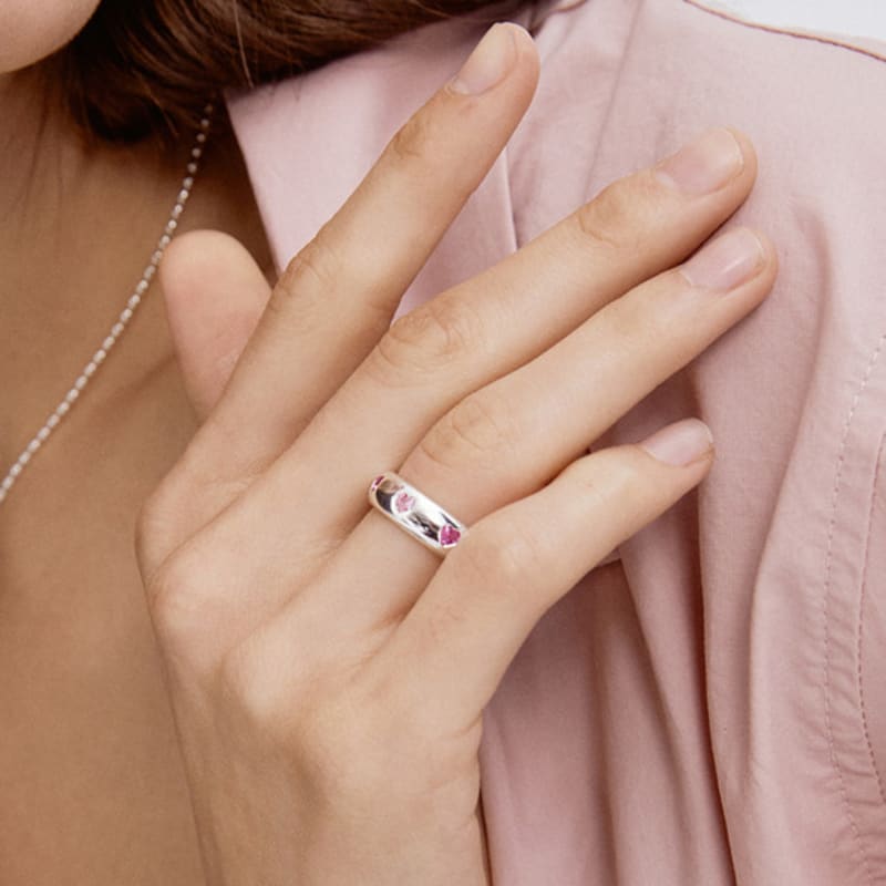 TATIANA (SILVER925) Heart Dot Cubic Ring CR1820