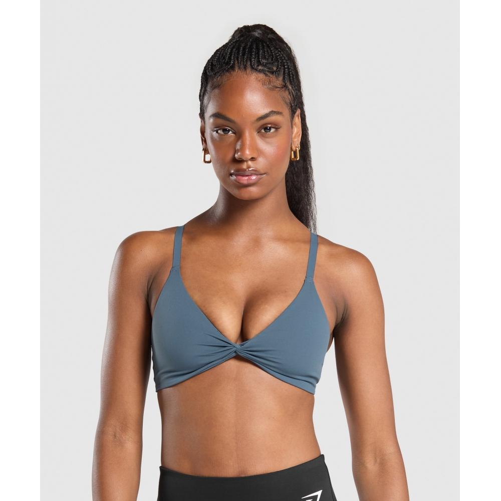 

Gymshark Twist Front Bralette Cargo Blue B2b5w Uctp XXS