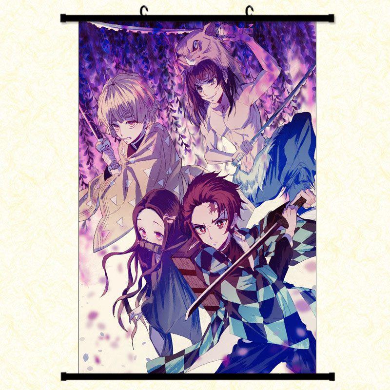 Autentisk Kimetsu No Yaiba Demon Slayer Tecknade Karaktärer Väggaffisch För Hem Och Rumsdekor