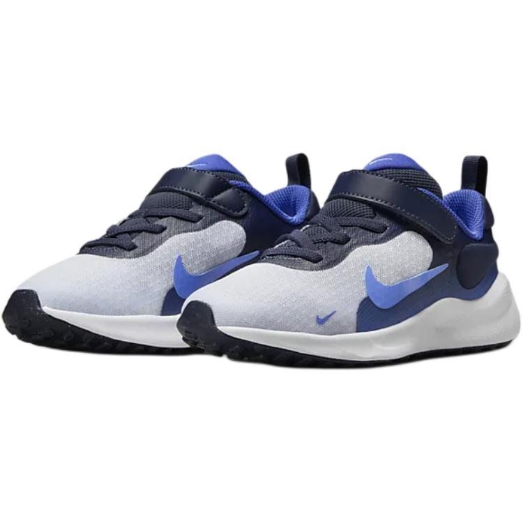 Nike Revolution 7 PS Football Grey Thunder Blue Kids Sneakers Astronomy-Blue Royal-Pulse FB7690-007