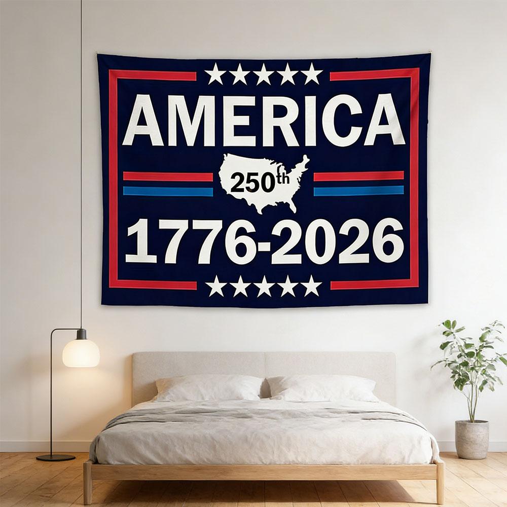 Gobelin z okazji 250. rocznicy powstania Ameryki Patriotyczny 17762026 Dekoracja ścienna do sypialni salonu akademika