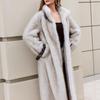 2025 Autumn/Winter New Women's Coat Medium/Long Suit Collar Imitation Fox Fur Grass Coat