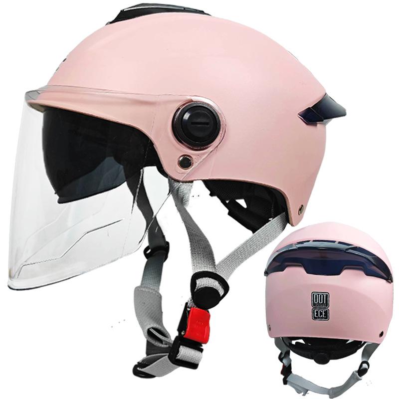 Anti-fog Dual Lens Electric Car Helmet for Men and Women All Seasons Universal Half Helmet
