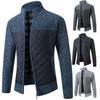 Plus Cotton Thickened Men's Sweater Jacket Large Size Foreign Trade Long-sleeved Zipper Knit Coat Stand Collar Cardigan