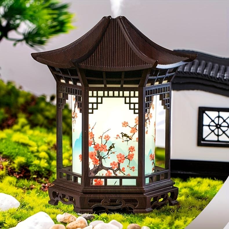 Chinese-Style Mini Humidifier & Night Light - USB- Portable Cool/Dry Mist Air Humidifier with Traditional Pagoda/Tortoise Design, ABS Quiet Operation