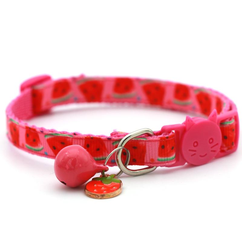 New Digital Print Pet Webbing Fruit Cat Collar Cat Dog Fruit Accessories Bell Pet Collar