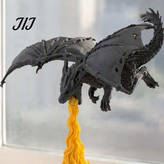 Fine Carving Figurine Dragon Bookshelf Nook Light, Fire-Breathing Fantasy Shelf Decor, LED Modern Interior Ornament Night Lamp for Bedroom Living Room