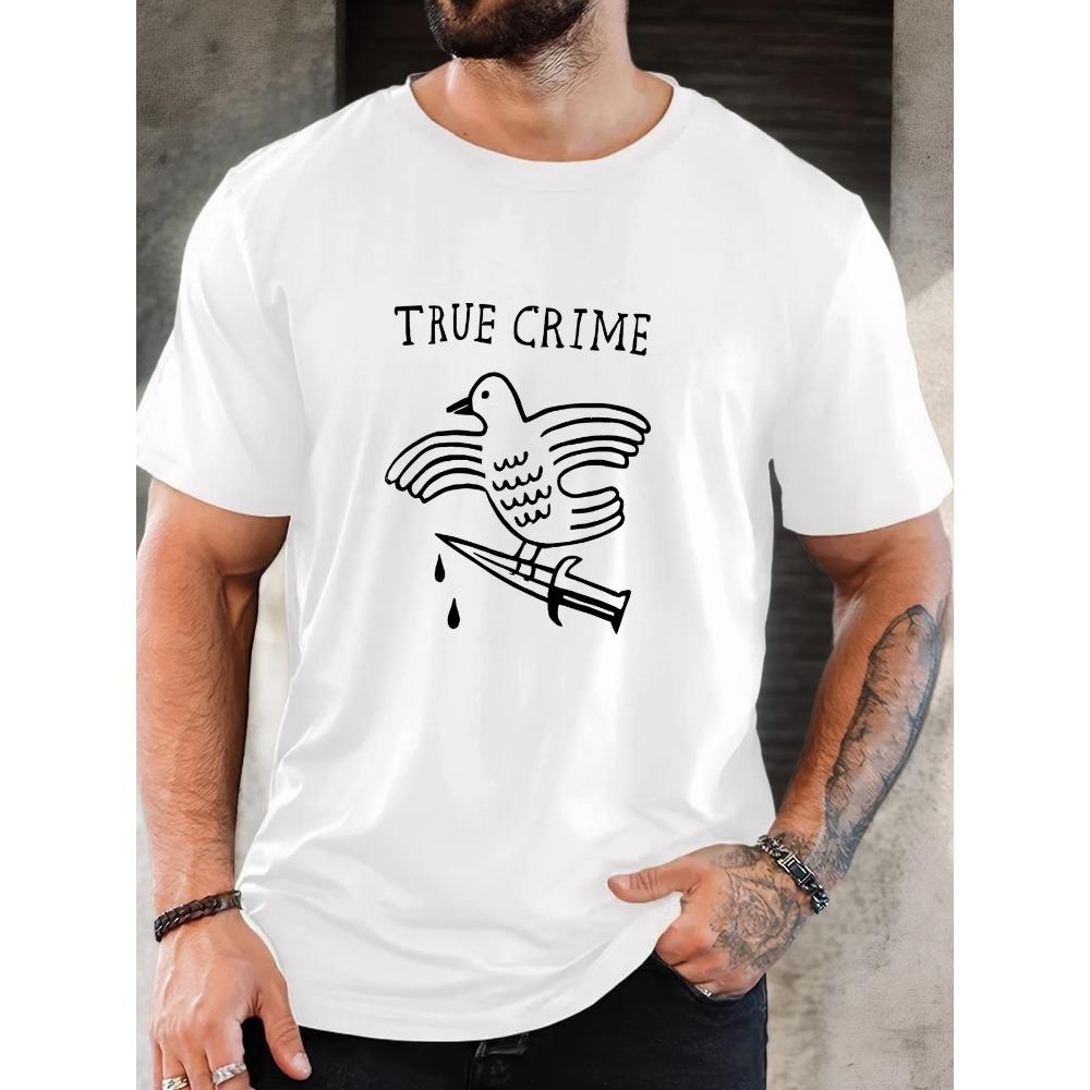 Summer Men's Cotton Oversized Tee English Letter Print Casual Streetwear Short Sleeve Breathable Round Neck