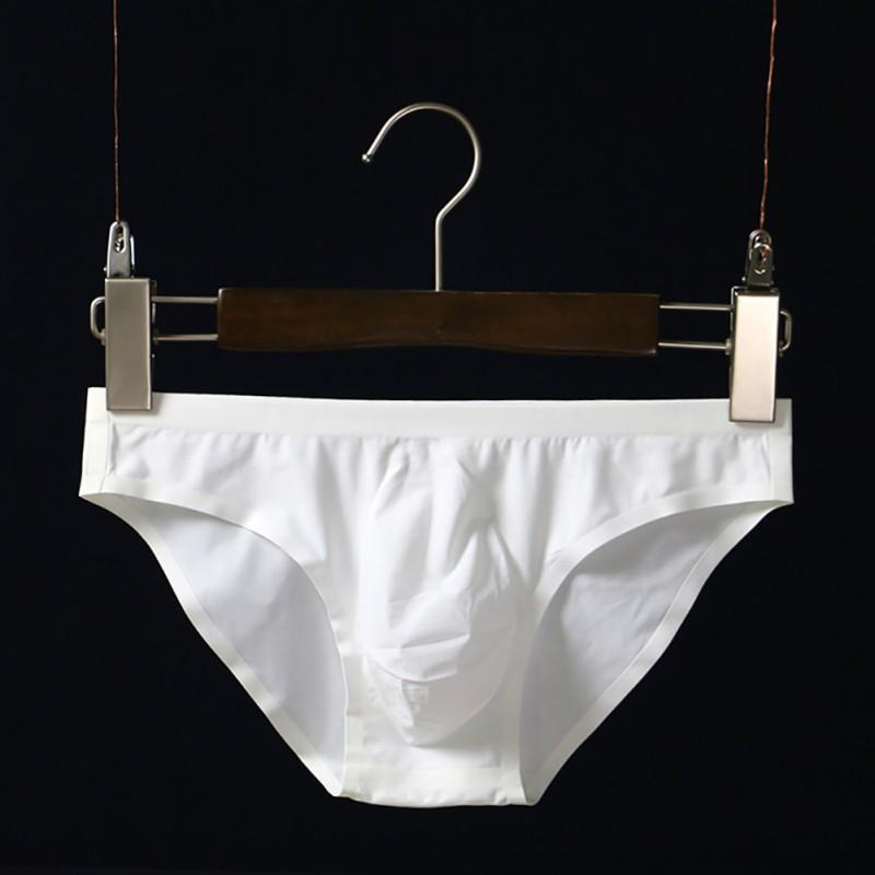 Men's Briefs Solid Color Low Waist Underpants Ultrathin Breathable Underwear