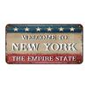 Willkommen in New York Das Empire State Schild Patriotisches Land Metall Wandkunst Dekoration New York Metallschild Blechschilder für Zuhause Bett