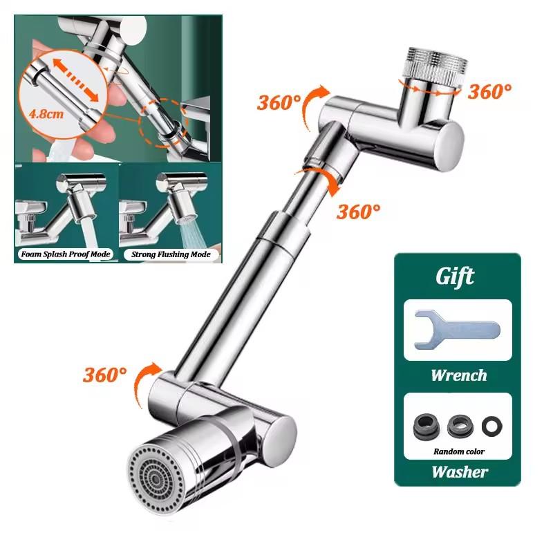 1440° Metal Universal Rotation Faucet Aerator Bubbler Nozzle Kitchen Tap Sprayer Head Adaptor Washbasin Faucet Extender NEW
