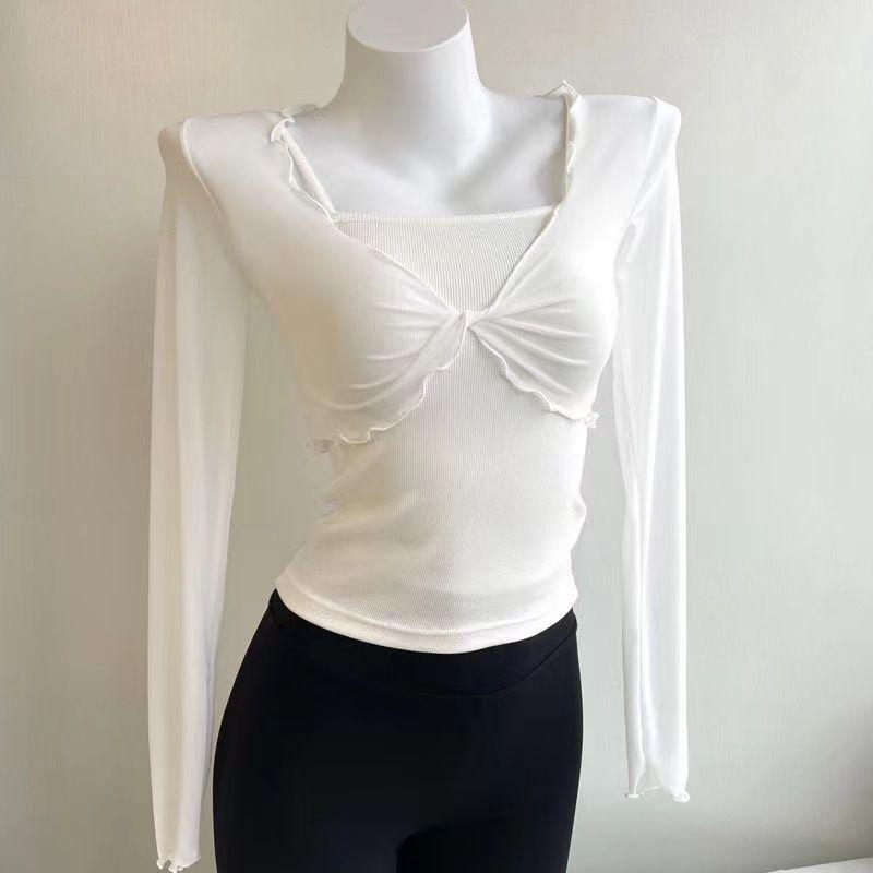 Chic Tie-Dye Bow Bell Sleeve Plus Size Shirt for Women 3XL