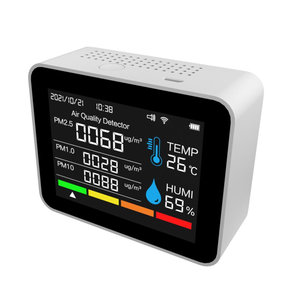 Inomhus   Kvalitetsskärm 12 Funktioner WiFi Termometer Hygrometer WiFi för   Smart App med 2,8  Färgdisplay Stöd för Larmfunktion CO2 Celsius
