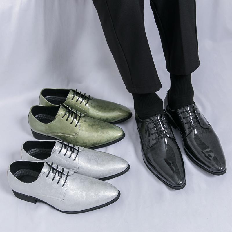 Office Men Dress Shoes Floral Pattern Men Formal Shoes Leather Luxury Fashion Groom Wedding Shoes Men Oxford Shoes Dress 38-48