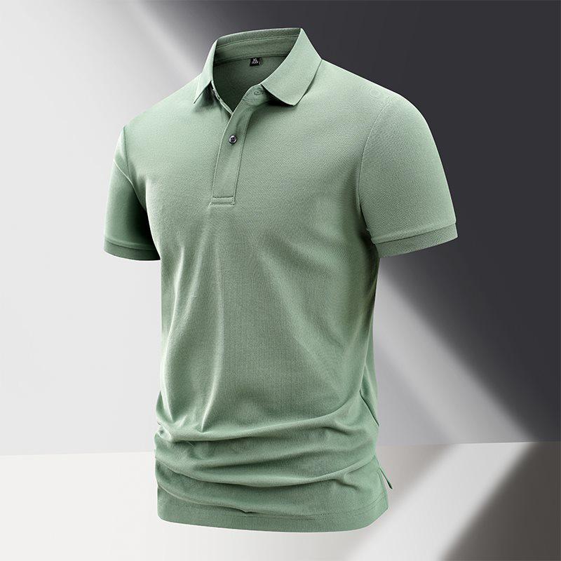 Summer 2026 Men's Short Sleeve Solid Polo Shirt: Simple Business Casual Lapel T-shirt