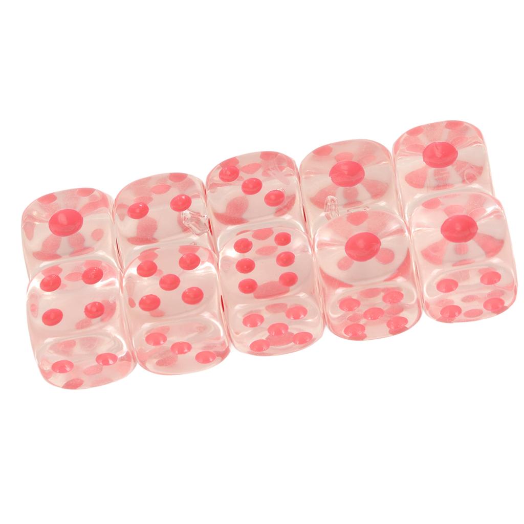 20pcs Dice Set 6 Sided Transparent Dices Rounded Corner Dice for Board Games and Teaching Math