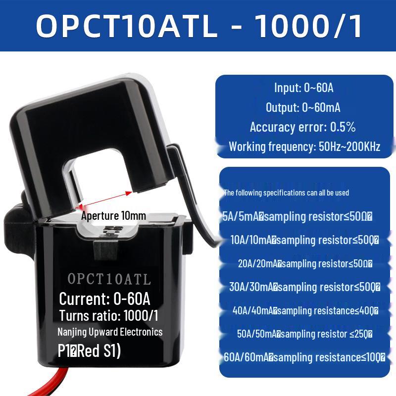 Small Open-Close Current Transformer: Open-Type, Compatible with 5A/2.5mA/5mA, 100A/20mA, 200A/333mV.